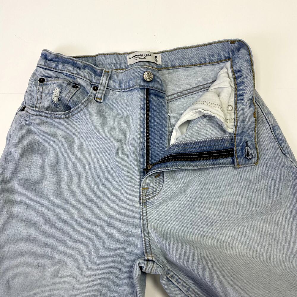 Abercrombie & Fitch 90s Straight Ultra High rise Jeans Size 28/6L - Picture 5 of 13